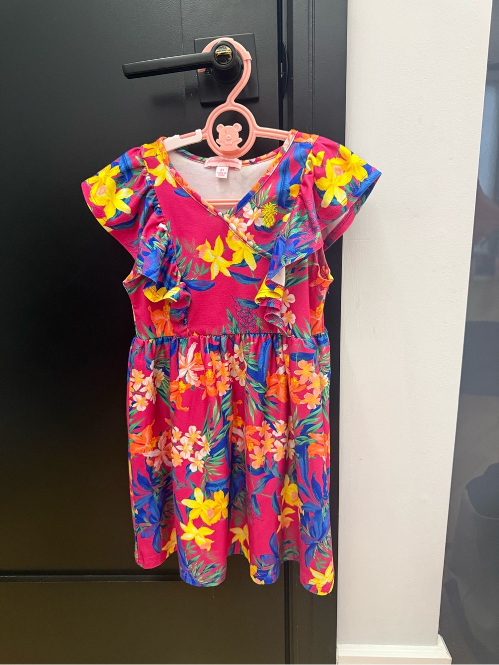 Tommy Bahama Bright Pink Floral Ruffle Dress